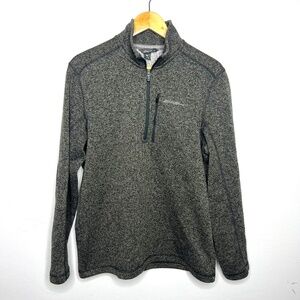 Eddie Bauer Men's Quarter Zip Pullover, Tan and Grey mix,